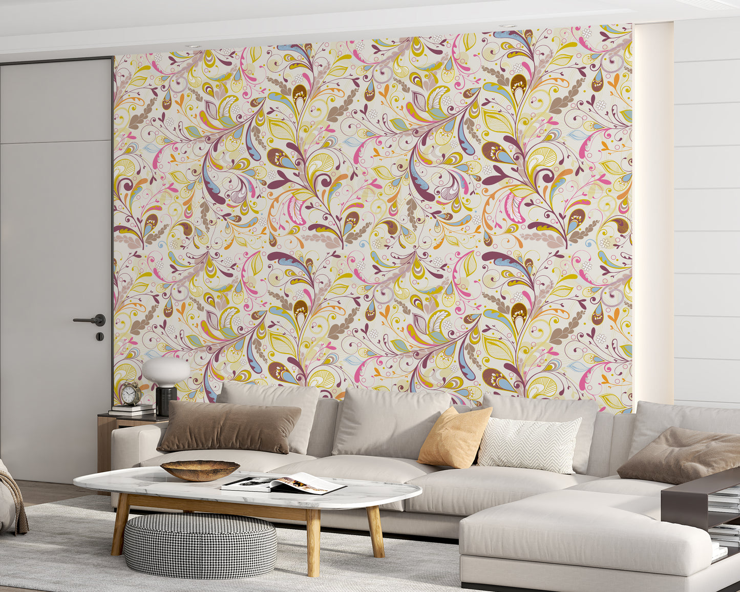 Floral Colorful Pattern Wallpaper Roll