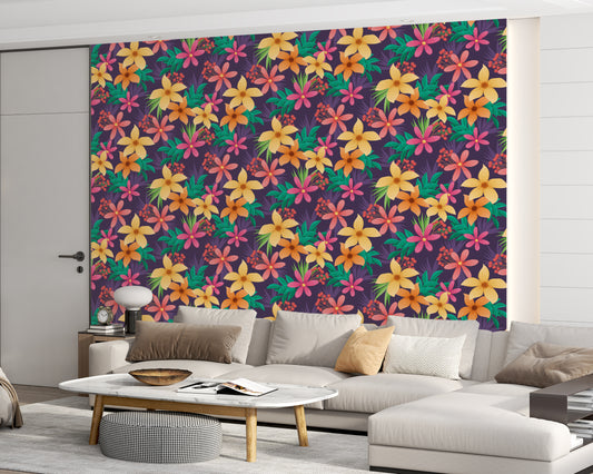 Floral Pattern Wall Mural Wallpaper Roll