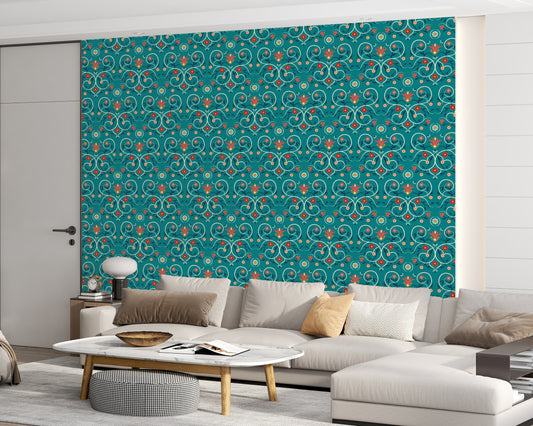 Flat Persian Pattern Design Wallpaper Roll