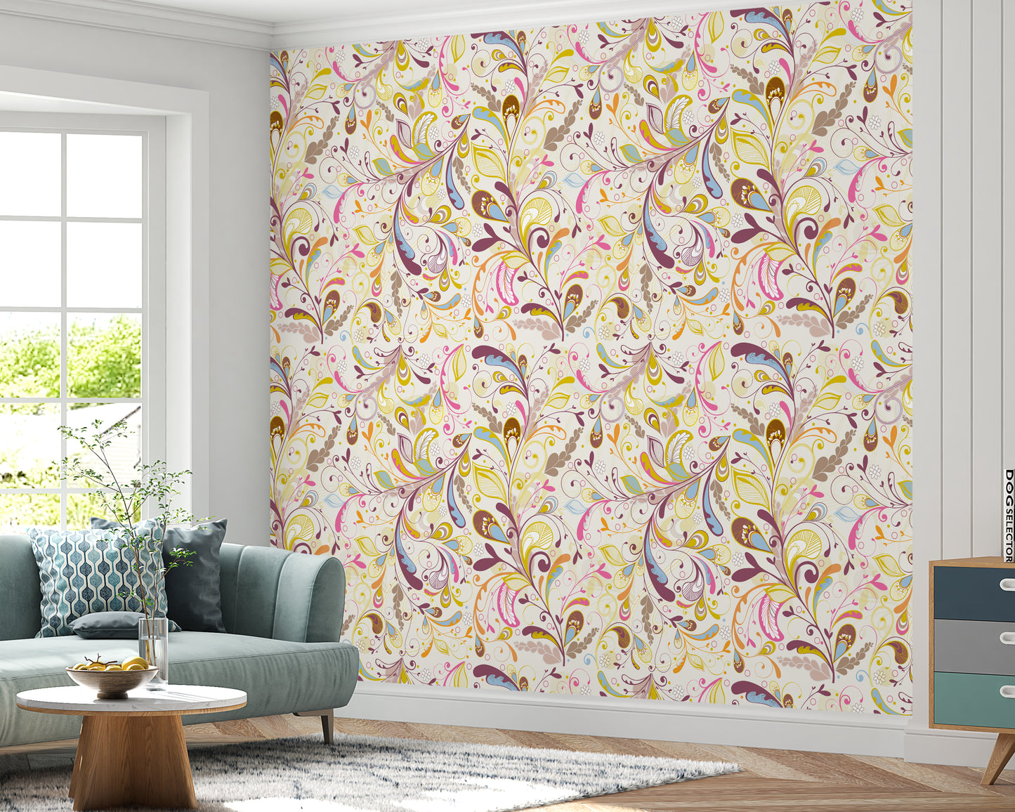 Floral Colorful Pattern Wallpaper Roll