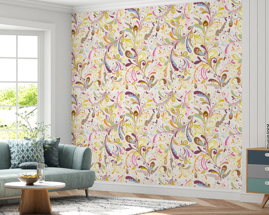 Floral Colorful Pattern Wallpaper Roll