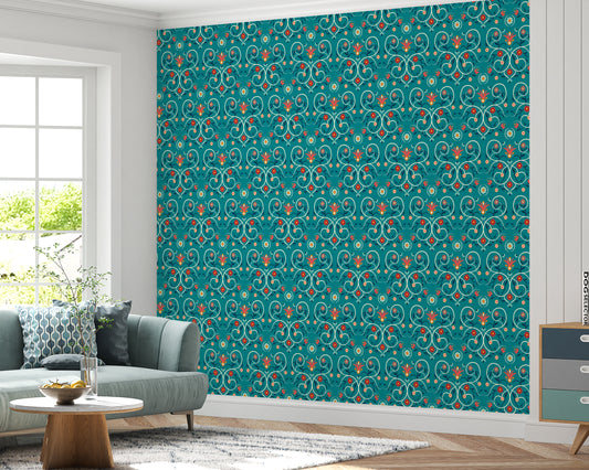 Flat Persian Pattern Design Wallpaper Roll