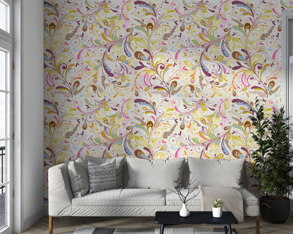 Floral Colorful Pattern Wallpaper Roll