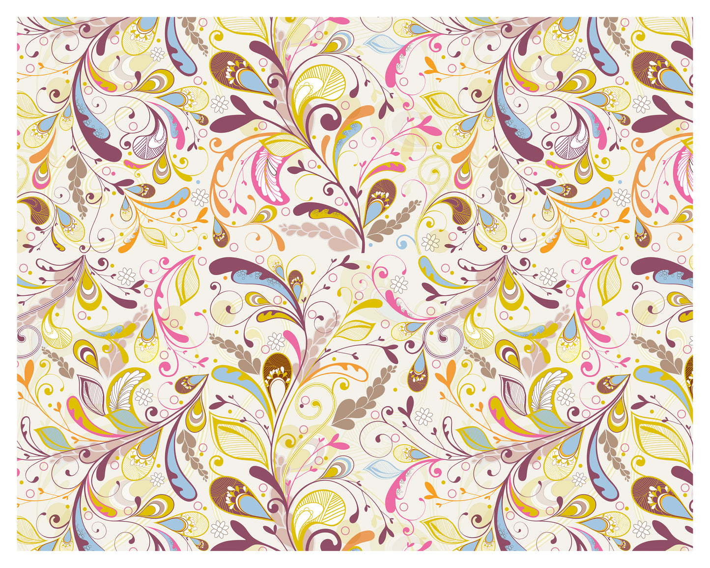 Floral Colorful Pattern Wallpaper Roll