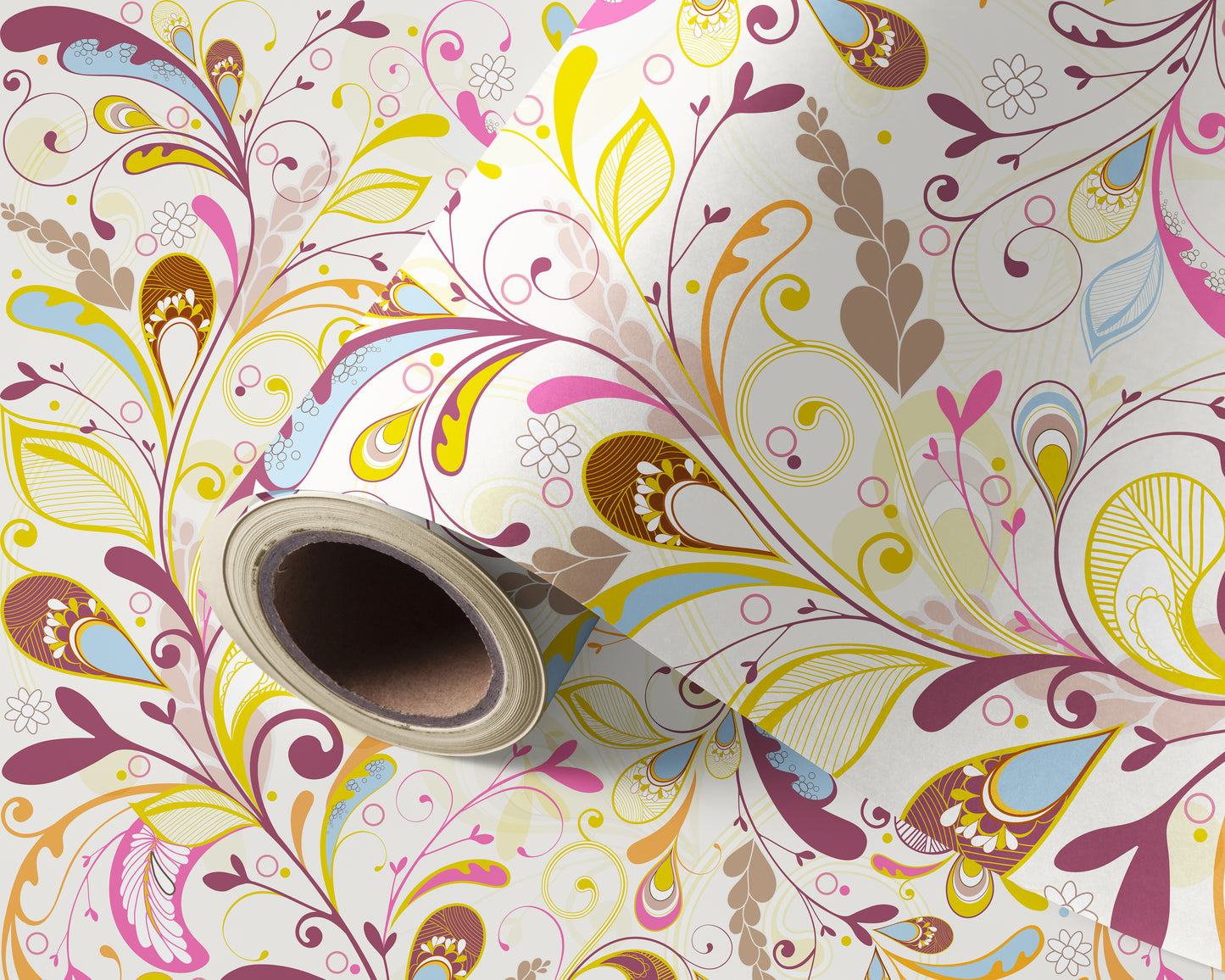 Floral Colorful Pattern Wallpaper Roll